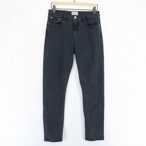 AGOLDE Toni Mid Rise Straight Jeans Womens 27 Washed Black Stretch Denim